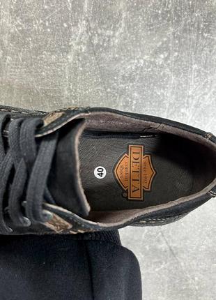 Мужские черные туфли из натурального нубука от фирмы detta4 фото