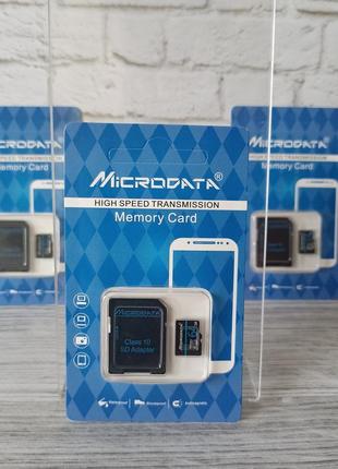 Карта памяти, флешка, microdata 64gb microsd + адаптер u1 a1 class 10 для камер, телефонов