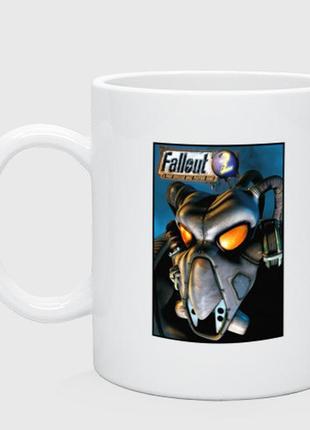 Чашка с принтом керамическая «fallout 2 armour »
