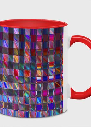 Чашка з принтом «радужна карта зі смугами — ефект скла» (колір чашки на вибір)
