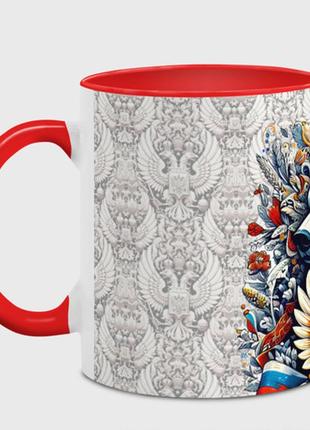 Чашка с принтом  «белый медведь с короной» (цвет чашки на выбор)2 фото