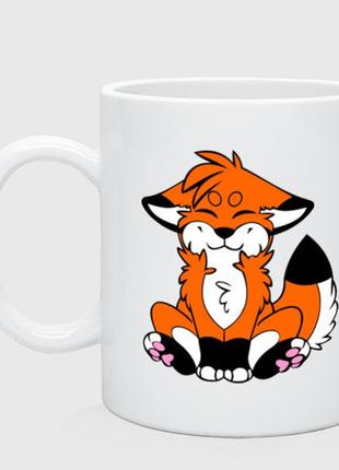 Чашка з принтом  двоколірний «лисичка»