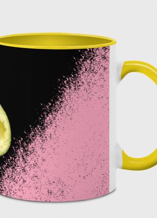 Чашка с принтом  «авокадо» (цвет чашки на выбор)