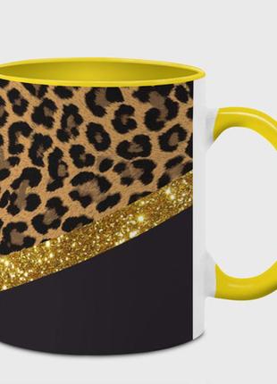 Кухоль з принтом з повним замком «леопардовий принт» (колір чашки на вибір)