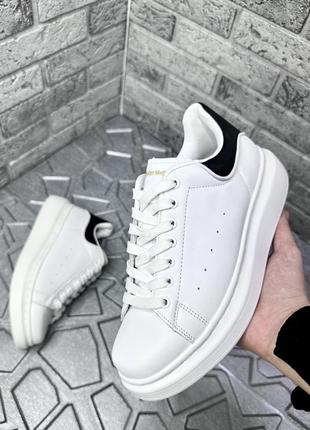 Кеди жіночі alexander mcqueen white black2 фото