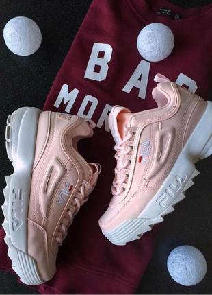 Брендовые кроссовки fila disruptor 2 розовые р.36