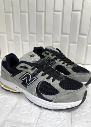 Кроссовки мужские new balance 2002 r в серо-черном цвете