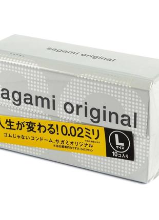 Полиуретановые презервативы sagami размер l 0.02мм, 10 шт