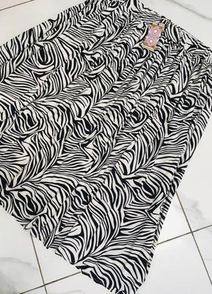 Новая миди юбка зебра в складку батал плюс сайз boohoo5 фото