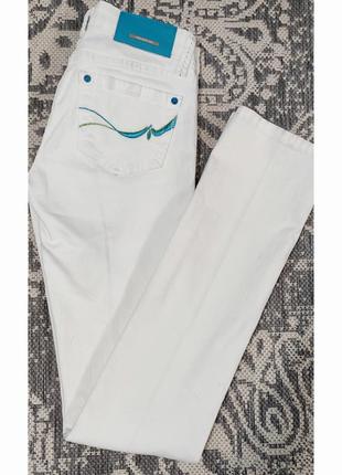 Фирменные fracomina белые белые джинсы клеш палаццо брючины штаны