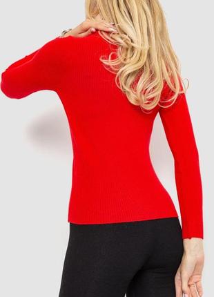 Кофта жіноча в рубчик, колір червоний, 204r0154 фото