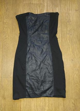Платье - бюстье коктейльное кожзам с трикотажем м-ка1 фото