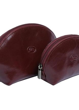 Косметичка шкіряна italico 1583l+1583m rosso червоний