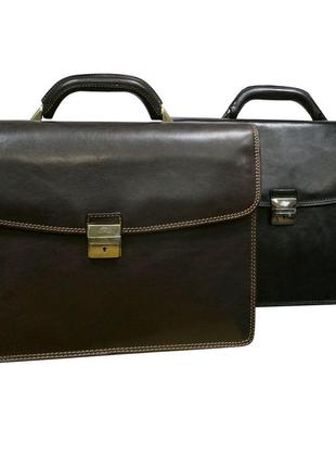 Шкіряний портфель italico 8009 moro коричневий tony perotti3 фото