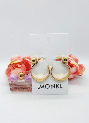 🍋🌞 оригинальные базовые серьги кольца с шариками от monki6 фото