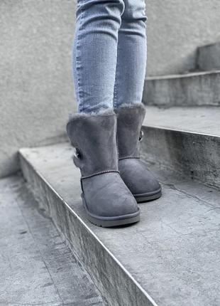 Ugg bailey button grey swarovski 🆕 шикарные женские угги 🆕 купить наложенный платёж5 фото