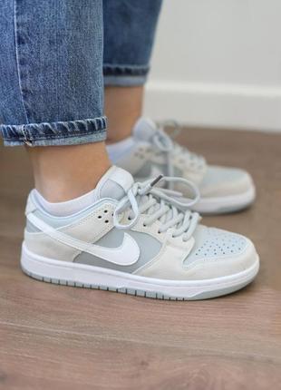 Модные кроссовки n!ke sb dunk low серые