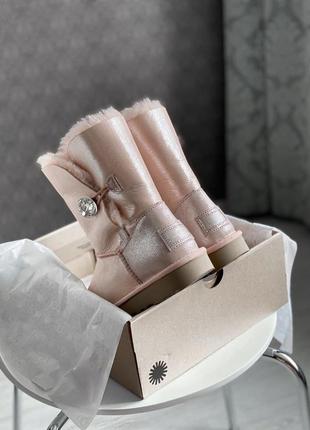 Ugg bailey button swarovski pink🆕 шикарные женские угги 🆕 купить наложенный платёж9 фото