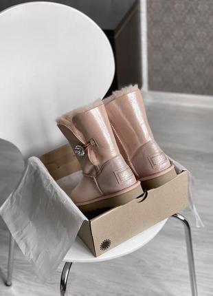 Ugg bailey button swarovski pink🆕 шикарные женские угги 🆕 купить наложенный платёж2 фото