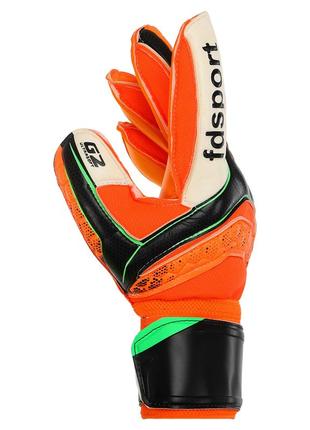 Перчатки вратарские с защитными вставками на пальцы fdsport fb-873 оранжево-черный2 фото