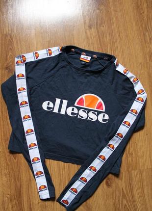 Кроп топ ellesse укороченая кофта лонгслив с лампасами2 фото