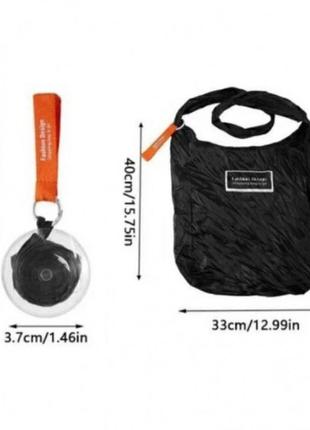Складна сумка шоппер для покупок (чорний)3 фото