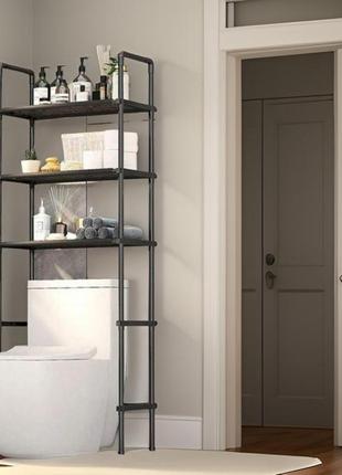 Чорний стелаж над унітазом: компактний та функціональний