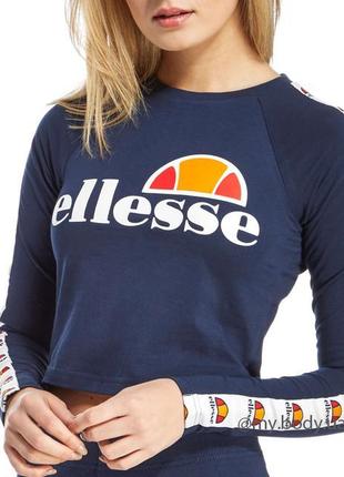 Кроп топ ellesse укороченая кофта лонгслив з лампасами