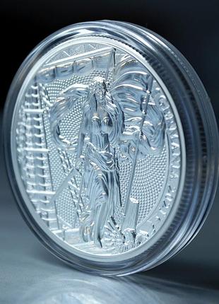 Серебряная монета 1oz леди germania на палубе 5 марок 2021 с сертификатом!4 фото