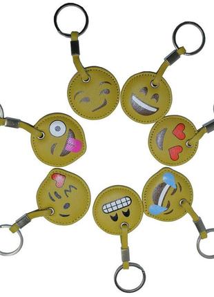 Набір шкіряних брелоків happy key emoji1 фото