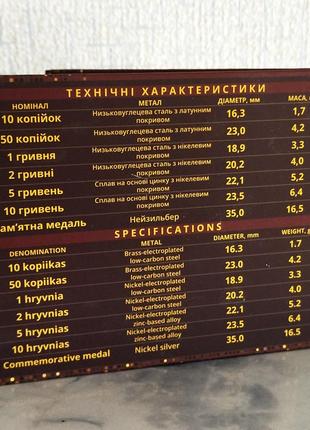 Годовой набор монет украины 2021 "25 лет денежной реформы" в сувенирной упаковке от нбу5 фото