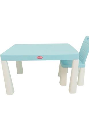 Дитячий пластиковий стіл і 2 стільці 04680/7 бірюзовий3 фото