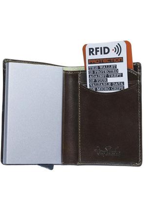 Кредитниця шкіряна nevada 3758 з системою rfid moro коричневий3 фото