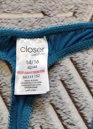 Трусики стринги лазурного цвета uk 14/16