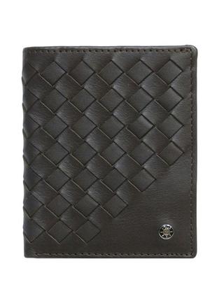 Шкіряне портмоне timone intrecciato 12045 moro коричневий