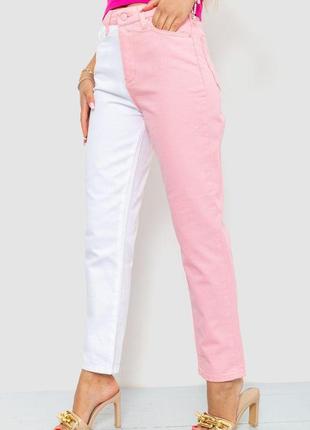 Джинси жіночі, колір біло-рожевий, 164r4263 фото