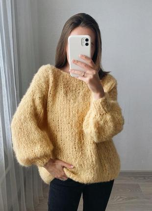 Тёплый свитер оверсайз из шерсти альпака6 фото