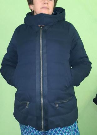 Объёмный дутый пуховик куртка парка прямого ровного кроя с боковыми карманами mr520