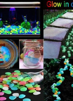 Декоративные светящиеся камни для сада аквариума упаковка 100 штук9 фото