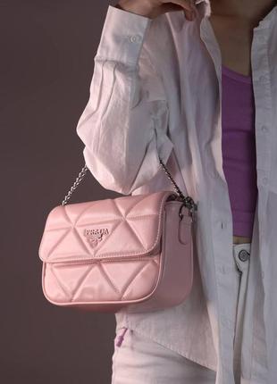 Женская сумка prada pink, женская сумка прада розового цвета4 фото