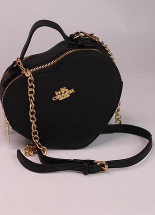 Женская сумка coach heart black, женская сумка коуч сердце черного цвета5 фото