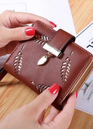 Женский стильный небольшой мини кошелек жіночий шкіряний гаманец