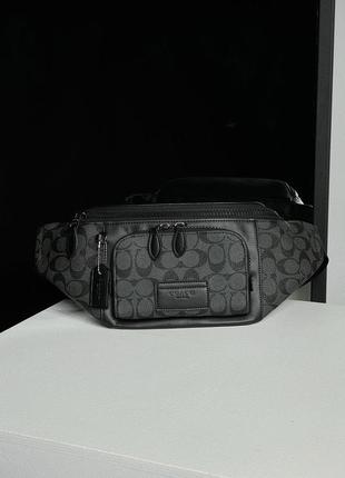 Бананка coach track belt bag grey8 фото