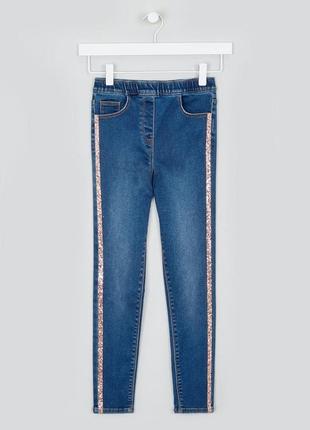 Стильные джегинсы джинсы  с лампасами для девочки matalan (великобритания)