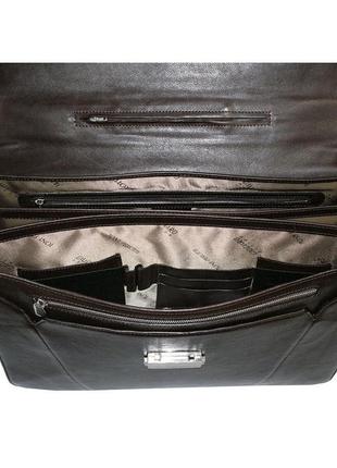 Шкіряний портфель giugiaro 9427-42 moro коричневий2 фото