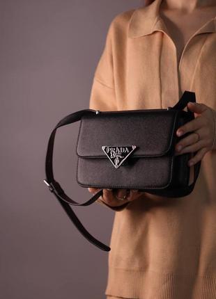 Женская сумка prada saffiano black женская сумка, сумка прада черного цвета, сумка прада черного цвета2 фото