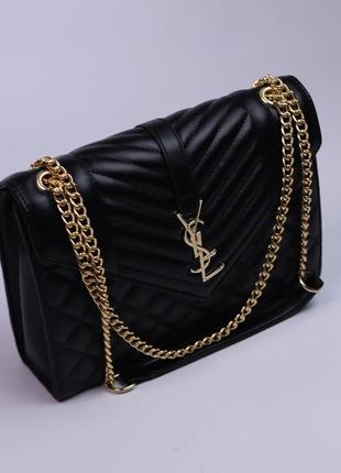 Женская сумка ysl envelope black, женская сумка, брендовая сумка ив сен лоран черная3 фото