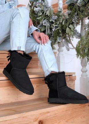 Ugg mini bailey bow black🆕 шикарные женские угги 🆕 купить наложенный платёж