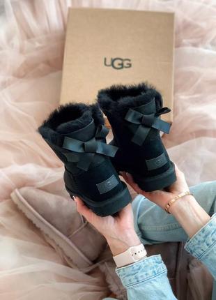 Ugg mini bailey bow black🆕 шикарные женские угги 🆕 купить наложенный платёж3 фото