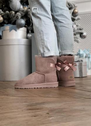 Ugg mini bailey bow beige🆕 шикарные женские угги 🆕 купить наложенный платёж